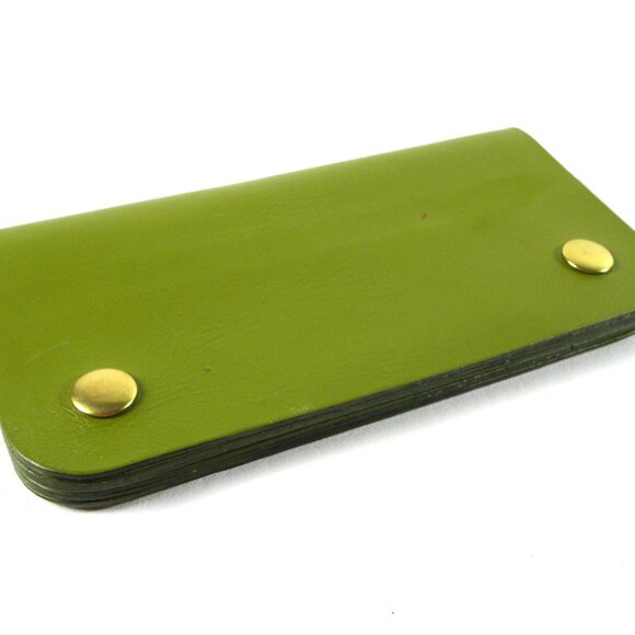 Minor History Ledger Wallet 2.0 Green Leather with Brass Snap - Barbera - Picture 6 of 11